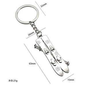 Porte-clés Flocon de Neige 3D <span class=keywords><strong>Patin</strong></span> <span class=keywords><strong>à</strong></span> <span class=keywords><strong>Glace</strong></span>, Tons Argentés, Souvenirs de Compétition de Patinage, Cadeaux pour Vacances d'Hiver, Sports d'Hiver - Product Image 4