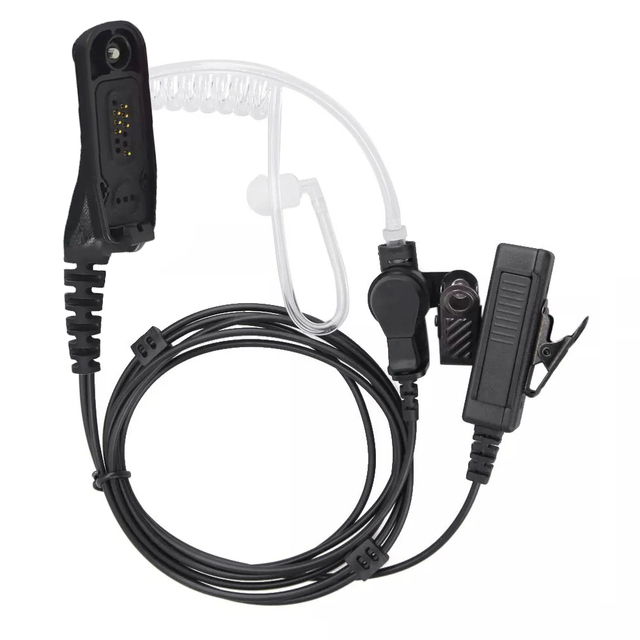 Acoustic Tube Earpiece with PTT, Covert Surveillance Ear Mic for Walkie-Talkie, Durable Clear Sound for Security Motorola
