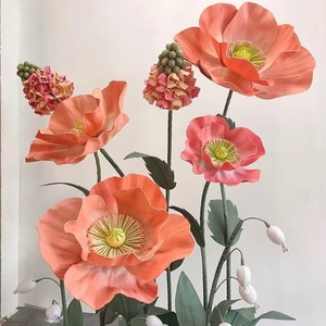 Fleurs d'art en papier d'<span class=keywords><strong>hibiscus</strong></span> géant fabriquées à la main sur mesure pour mariages fiançailles remises de diplôme; toile de fond de scène d'événement festif - Product Image 5