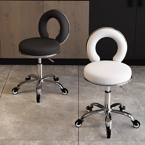 Taburete Elevador Profesional de Metal con Ruedas, Diseño Giratorio Especializado para Salón de Belleza, Barbería y Peluquería, Nuevo y en Oferta - Product Image 2