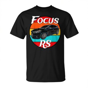 Focus Rs T-Shirt Noir avec motif de voiture, vêtements décontractés pour hommes - Product Image 2