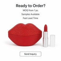 Boîte cadeau personnalisée en forme de lèvres rouges mates pour rouge à lèvres avec insert en velours, deux pièces, vente en gros, directement de l'usine pour la vente au détail