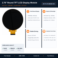 Écran LCD TFT rond de 2,76 pouces en gros, 480x480, tactile capacitif, pour borne de recharge de véhicules électriques, lisible en plein soleil, OEM ODM