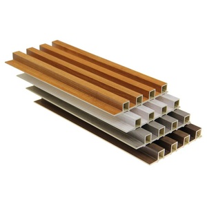 WPC rãnh tường Bảng điều khiển nhà sản xuất Nội Thất Tường trang trí nội thất PVC tre slated rãnh kết cấu tường Bảng điều khiển - Product Image 1