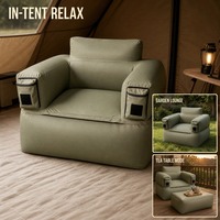 Canapé gonflable monoplace de haute qualité, chaise pneumatique robuste en tissu PVC épais pour le camping, les voyages et la maison