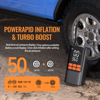 Gonfleur de pneus électrique portable sans fil en ABS avec écran LED, pompe à air numérique pour pneus de voiture - Compresseur d'air 12V