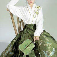 Luxe Vintage Mamian Qun 2 pièces ensemble Festival Performance scène Costume chinois traditionnel Cheongsam Han Fu robe