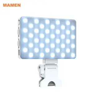 MAMEN Professional Tamanho do bolso Mini LED Phone Fill Light Lamp Vídeo Painel Luzes LED