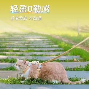 Harnais pour chat en nylon réglable pour la promenade en extérieur avec laisse, gilet anti-évasion pour chat, équipement pour animaux de compagnie - Product Image 1
