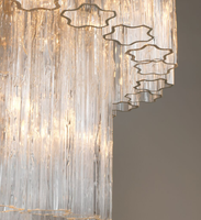 Lustre en verre de Murano de conception italienne, tube en verre décoratif long pour escalier, couloir