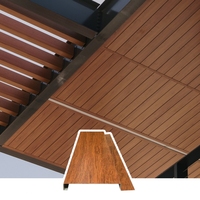Panneau de faux plafond métallique moderne en aluminium à motif bois, en forme de G, avec fixation par crochet, pour transfert de chaleur, personnalisé en usine