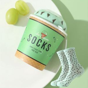 1 Par <span class=keywords><strong>de</strong></span> Calcetines <span class=keywords><strong>de</strong></span> Moda hasta <span class=keywords><strong>la</strong></span> Pantorrilla con Diseño <span class=keywords><strong>de</strong></span> Helado, Regalo Novedoso para Hombres y Mujeres con el Mismo Estilo para Festivales <span class=keywords><strong>de</strong></span> las Cuatro Estaciones - Product Image 1