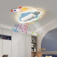 Ventilateur de plafond LED intelligent à spectre complet pour enfants voix pour haut-parleur de musique Protection des yeux plafond de ventilateur électrique