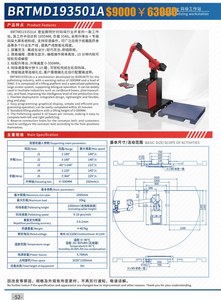 Robot articulado rojo BRTMD193501A de 6 ejes con servomotor, caja de engranajes, rodamientos y base metálica - Product Image 4