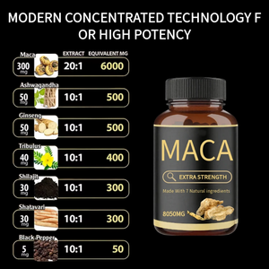 Integratore a base di erbe Ashwagandha <span class=keywords><strong>Maca</strong></span> forte uomo capsule organiche di radice di <span class=keywords><strong>Maca</strong></span> capsule per adulti - Product Image 5