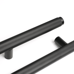 Poignée de meuble en laiton massif, barre de tirage extra-longue pour appareils électroménagers, maille texturée rayée droite pour villa, hôtel, centre commercial, tringle de penderie - Product Image 1