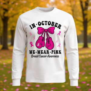 En octobre, nous portons un t-shirt rose à manches longues pour la sensibilisation au cancer du sein - Product Image 3