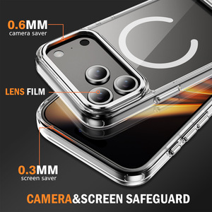 Nuova Custodia per Cellulare Trasparente Antiurto Impermeabile Antigraffio con Supporto <span class=keywords><strong>a</strong></span> 45 Gradi in Materiale TPU+PC Magnetico per 17 - Product Image 4