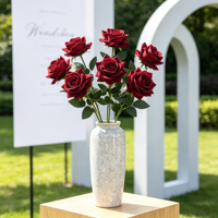 Roses artificielles à longue tige, toucher réel, pour vase haut, bouquet de mariage, décoration de la maison, bureau, restaurant, hôtel, cadeaux d'anniversaire