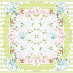 Tapis de Mahjong de Luxe Blanc Lotus 31.5x31.5 Imprimé Palmes Dorées & Chinoiserie Antidérapant Réduction du Bruit Emballage Roulé Sans Pli Expédition Rapide - Product Image 2