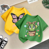 Nouveauté Été 2025 Ensembles de vêtements décontractés deux pièces pour filles 100% Coton Respirant T-shirt imprimé motif dessin animé pour l'automne