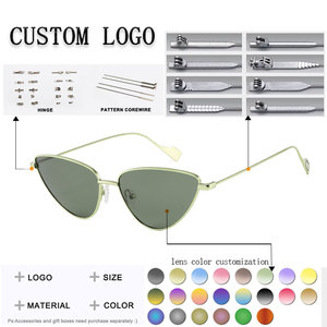Gafas de Sol de Ojo de Gato para Mujer, Montura Completa, Lentes Degradadas, Montura Dorada, 100% Protección UV, Estilo Casual, para Adultos - Product Image 2