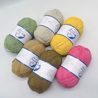 Fil à crocheter en coton peigné 5 brins 100g, fil mélangé moyen-épais pour la confection de poupées, bouquets de fleurs, tricot et tissage