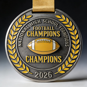 Medallas Conmemorativas Deportivas de Metal Dorado, <span class=keywords><strong>Diseño</strong></span> Personalizado del Fabricante, para Eventos Especiales, Liga de Rugby, Premio al Finalista - Product Image 2