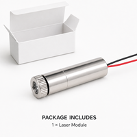 ZhonNa 650nm 5mW Red Laser Module Single Point Focusable Glass Lens DC 3V-5V Industrial Testing Analysis Instrument Parts Custom