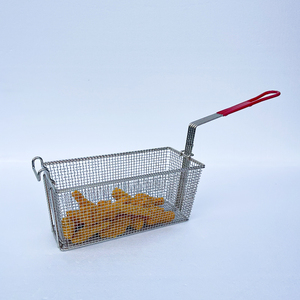 Cesta comercial para freír alambre de acero inoxidable, taco, patatas fritas, filtro cuadrado de pollo, cesta de fugas de red de aceite para freír eléctrica - Product Image 3