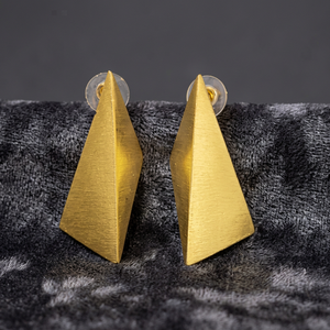 Soumya Creations Handmade 18K Gold Plated Pyramid Shape Drop <b>Earrings</b> Trendy Ethnic Style Women's Party Wedding Gift - Product Image 3