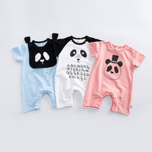 Fabricants de vêtements en gros : Combinaisons et barboteuses mignonnes à motif panda pour nouveau-nés - Product Image 2