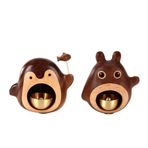 A0456 Carillons à vent en bois mignons, clochettes en cuivre, sonnette d'entrée, pendentif de porte, décoration intérieure, cadeau de déménagement - Product Image 2