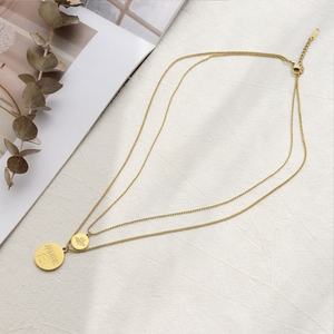 Trendy 2026 Charm <b>Necklaces</b> Minimalist Jewelry 316l Stainless Steel 18k PVD <b>Gold</b> Plated Round Pendant <b>Necklace</b> for Women - Product Image 4