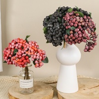 5 Branches de fruits artificiels multicolores en forme de grappes de baies sauvages pour la décoration de mariage, de Noël et de bureau à domicile