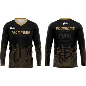 Camiseta de Fútbol Personalizada FOXA de Manga Larga Unisex para Adultos y Niños, Nombre y Número del Equipo Personalizados, Absorbe la Humedad, Sublimada, 280g, Cuello en V - Product Image 2