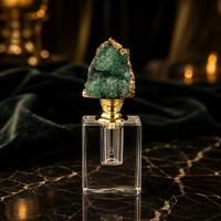 Flacon de parfum en cristal 1ML, esthétique, avec bouchon en pierre naturelle (agate, améthyste, quartz rose), vide, luxueux