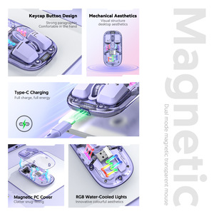 New Rechargeable Wireless Transparent <b>Mouse</b> RGB Light Portable Universal <b>for</b> Laptop Tablet PC - Product Image 3