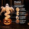 Lámpara de Calabaza Fantasma Giratoria, Decoraciones LED de Halloween para Exteriores |   Luz LED cálida, lámpara fantasma con calabaza - Product Image 5