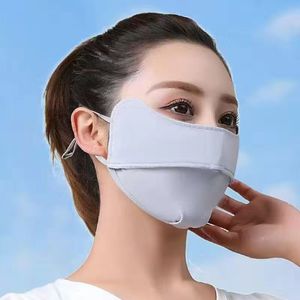Ice Silk <b>Sunscreen</b> Face Mask For Women Full Face Protection Breathable UV Shield Summer 2023 Plain Style - Product Image 1