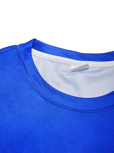 Camiseta de fútbol azul juvenil y top deportivo cómodo con cuello redondo, adecuado para partidos y entrenamiento de fútbol, personalizable, unisex F10 - Product Image 4