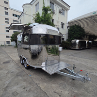 Remorque de restauration mobile en acier inoxydable pour pizzas, hamburgers, café, chariot à café, food truck