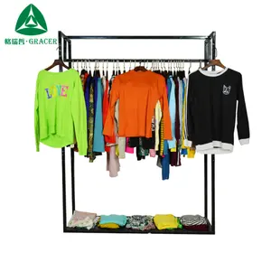 Polyester ladies clothes long sleeve tshirt buyer second hand clothing used clothes