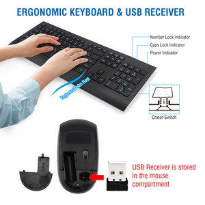Ergonomic Slim Mechanical Wireless <b>Keyboard</b> and Mouse Set with Ultra Thin Waterproof Design Russian Mini in Stock Mk345 Pro - Product Image 6
