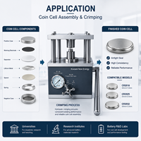 Machine de sertissage manuelle pneumatique pour piles bouton, pour la recherche en laboratoire