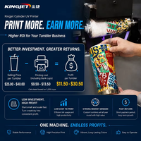Impresora UV Rotativa Kingjet 360 de Alta Velocidad, Impresora Cilíndrica UV de 360 Grados, Máquina de Impresión sin Costuras para Botellas y Vasos