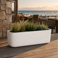 Jardinières de balcon GRC personnalisées, grandes jardinières en béton GFRC pour hôtels, restaurants, projets de paysagisme commercial