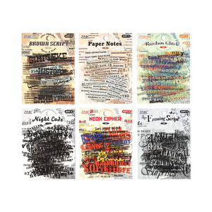 40 feuilles/paquet Pack d'autocollants Série Murmures <span class=keywords><strong>entre</strong></span> les mots Thème Alphabet anglais Autocollants décoratifs DIY pour journaux manuscrits - Product Image 5