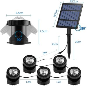 Luz Subacuática Solar IP68, RGB, para Exteriores, Jardín, Patio, Césped, Rocas, Piscina, Focos Subacuáticos - Product Image 2