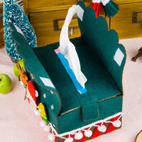 Housse de boîte à mouchoirs en feutre DIY de Noël, boîte à mouchoirs rectangulaire avec ceinture de fixation pour décorations de table, bureau, comptoir, cadeaux pour la maison